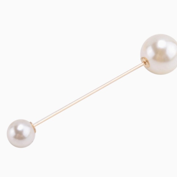 Elegant Gold and Pearl Jewelry Set All 5 Pieces Brooch Safety Pin - Picture 7 of 15